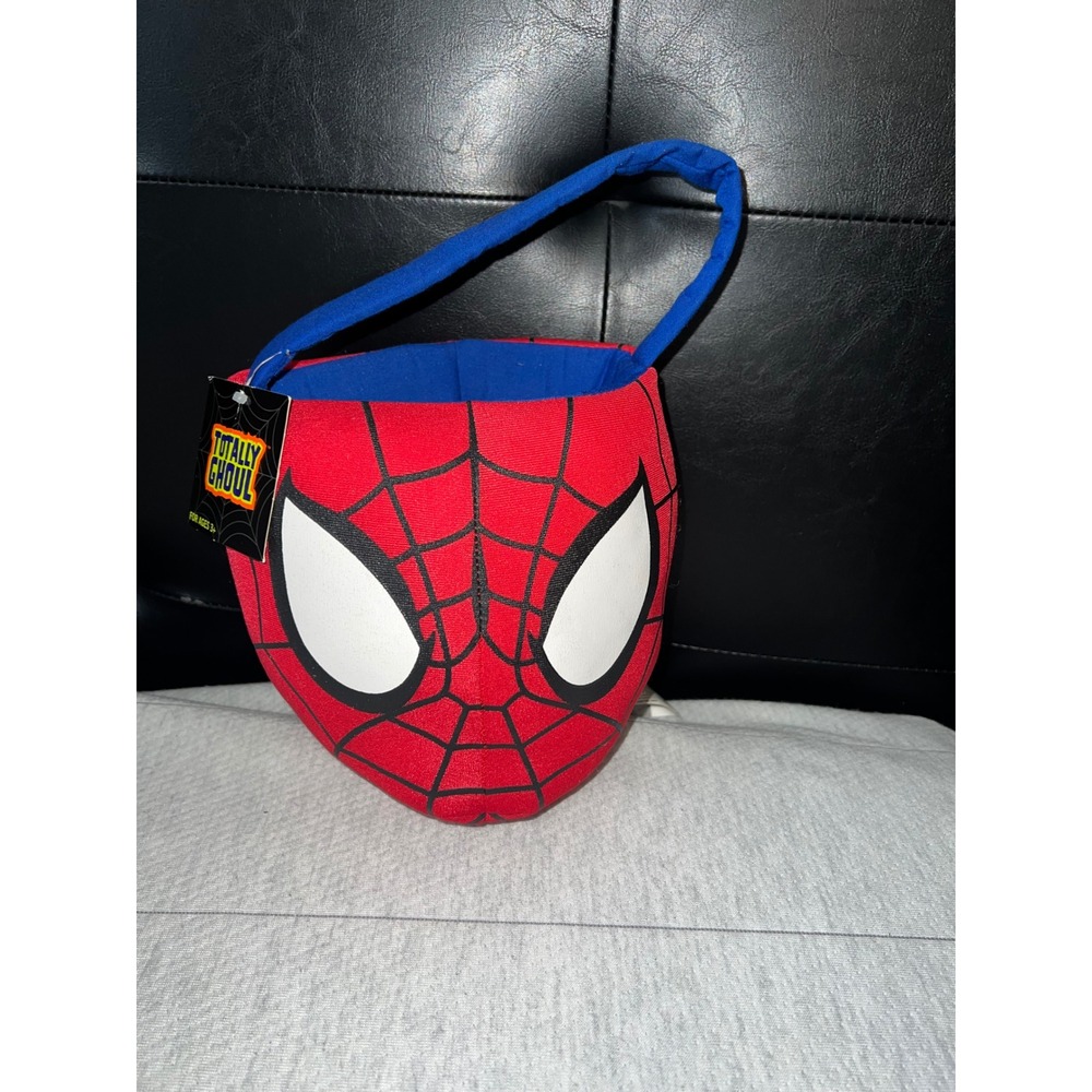 Marvel Spider-Man Plush Halloween Trick or Treat Basket Totally Ghoul Red Blue